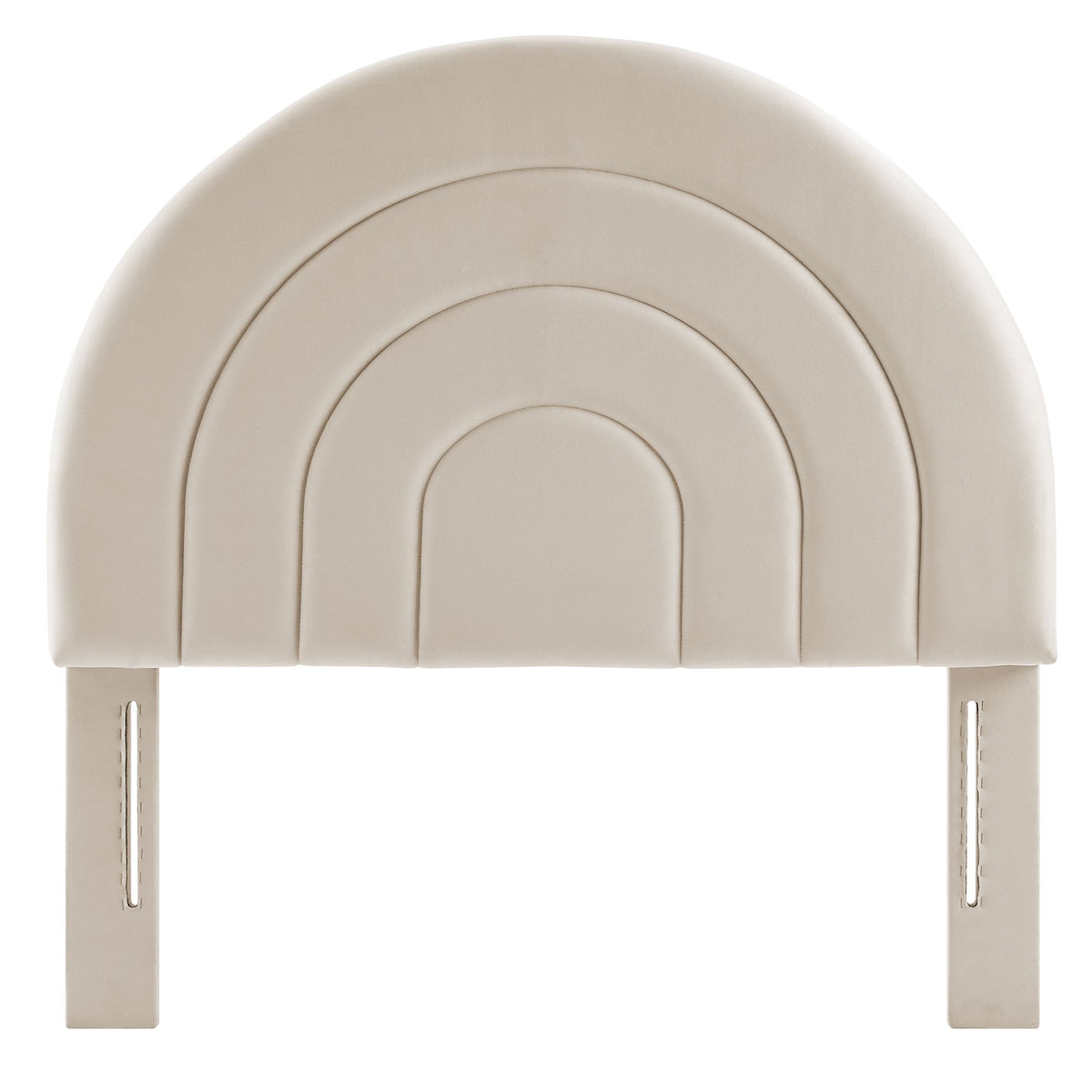 Solana Arched Performance Velvet Headboard cream beige velvet, headboard by HouseOfZazla on Tampa Home & Garden Store