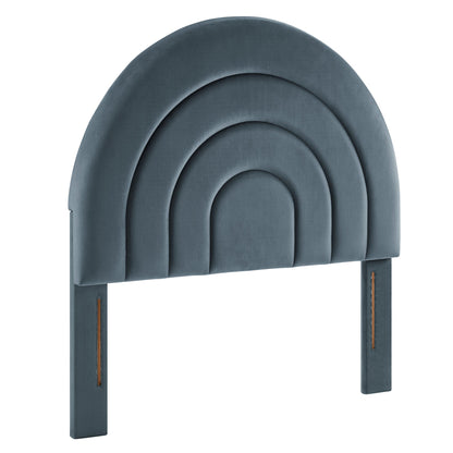 Solana Arched Performance Velvet Headboard blue-gray velvet for bedroom by Modway on Tampa Home & Garden Store
