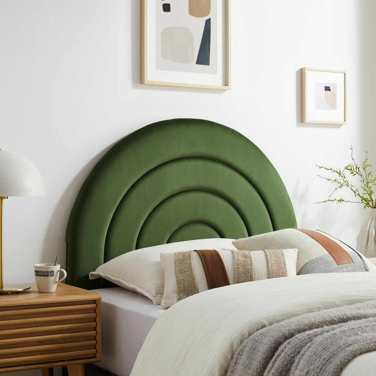 Solana Arched Performance Velvet Headboard by Modway in green for the bedroom on Tampa Home & Garden Store