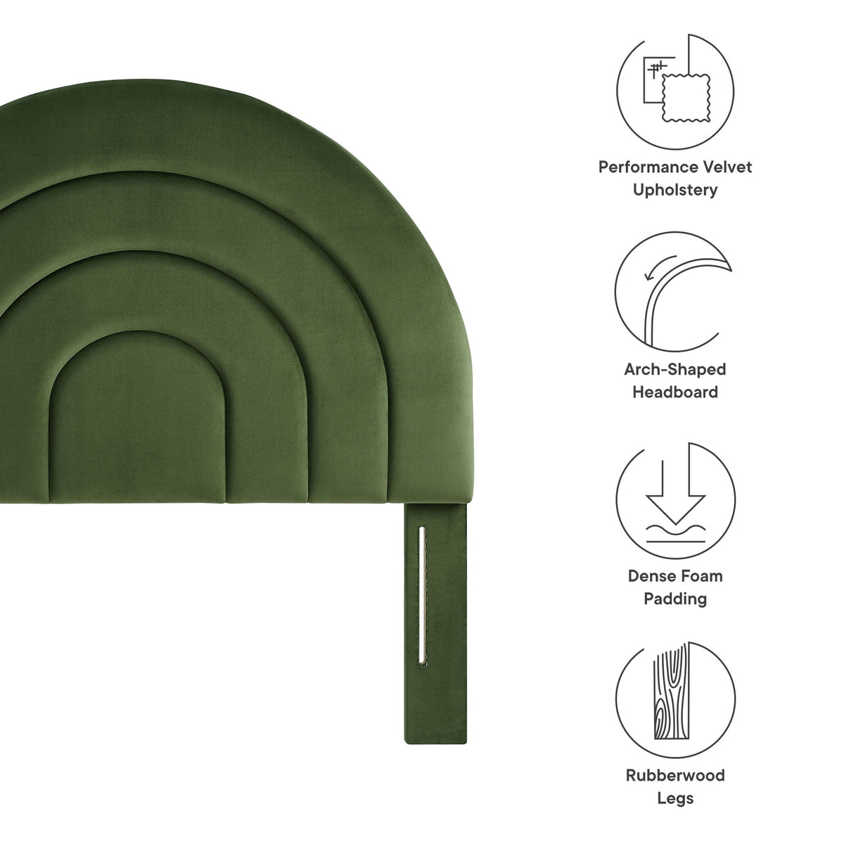 Solana arched performance velvet headboard emerald green velvet for the bedroom by Modway on Tampa Home & Garden Store