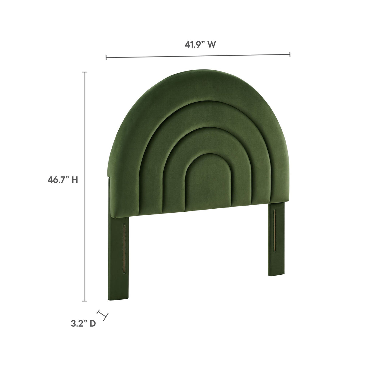 Solana Arched Performance Velvet Headboard by Modway in emerald green velvet with nested arches on Tampa Home & Garden Store