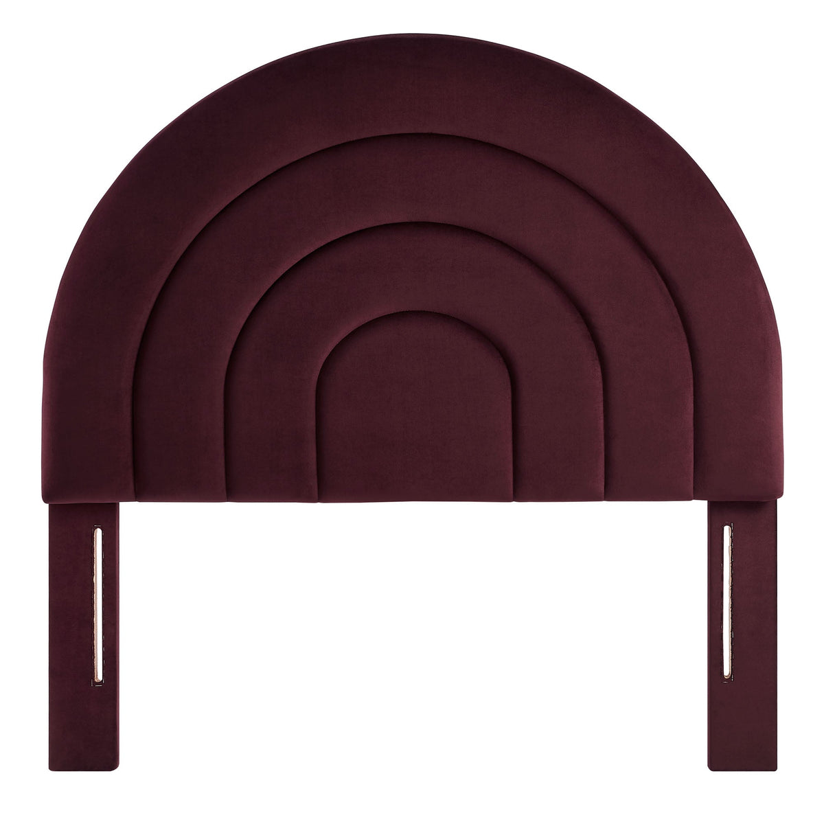 Solana Arched Performance Velvet Headboard burgundy by Modway with curved panels on legs on Tampa Home & Garden Store