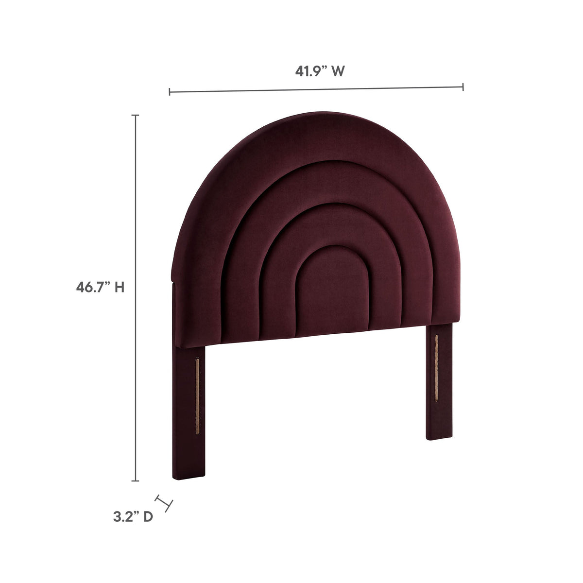 Solana Arched Performance Velvet Headboard burgundy velvet, curved arch design, by Modway for HouseOfZazla on Tampa Home & Garden Store