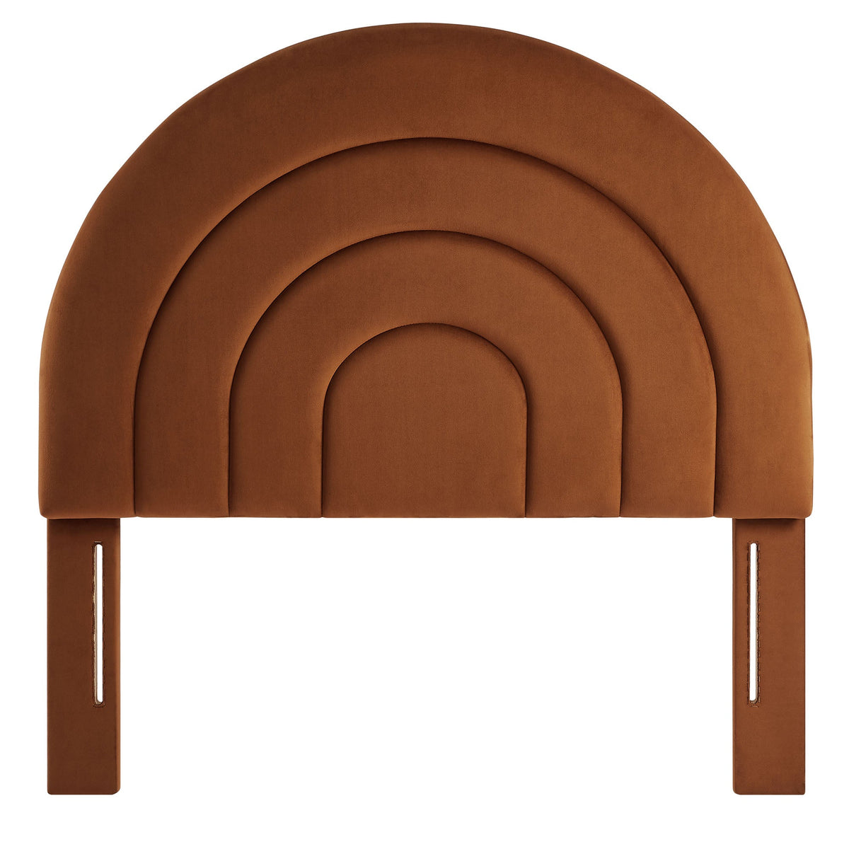 Solana arched performance velvet headboard in warm brown with concentric curves by Modway on Tampa Home & Garden Store
