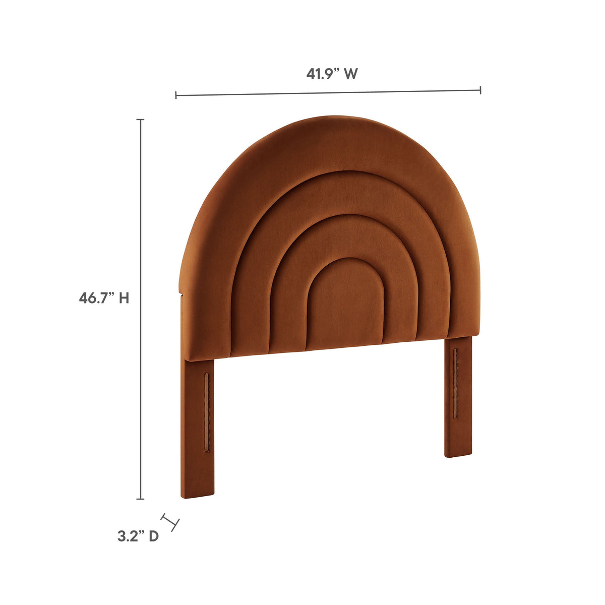 Solana Arched Performance Velvet Headboard by Modway, brown velvet with concentric arch panels on Tampa Home & Garden Store