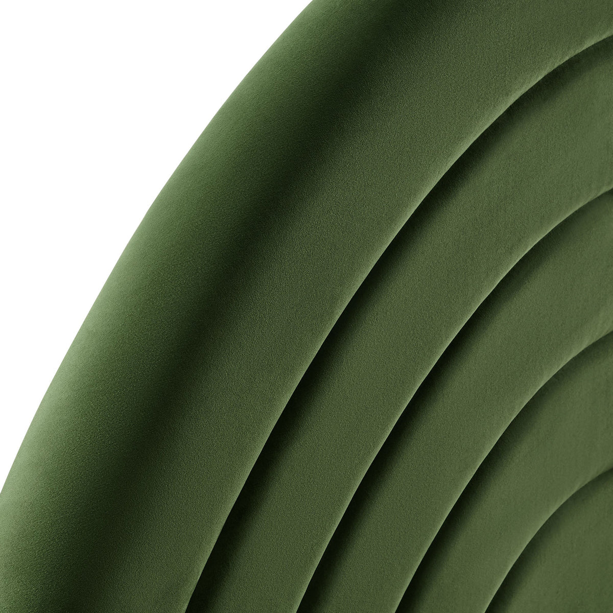 Solana arched performance velvet headboard green velvet fabric close-up texture on Tampa Home & Garden Store