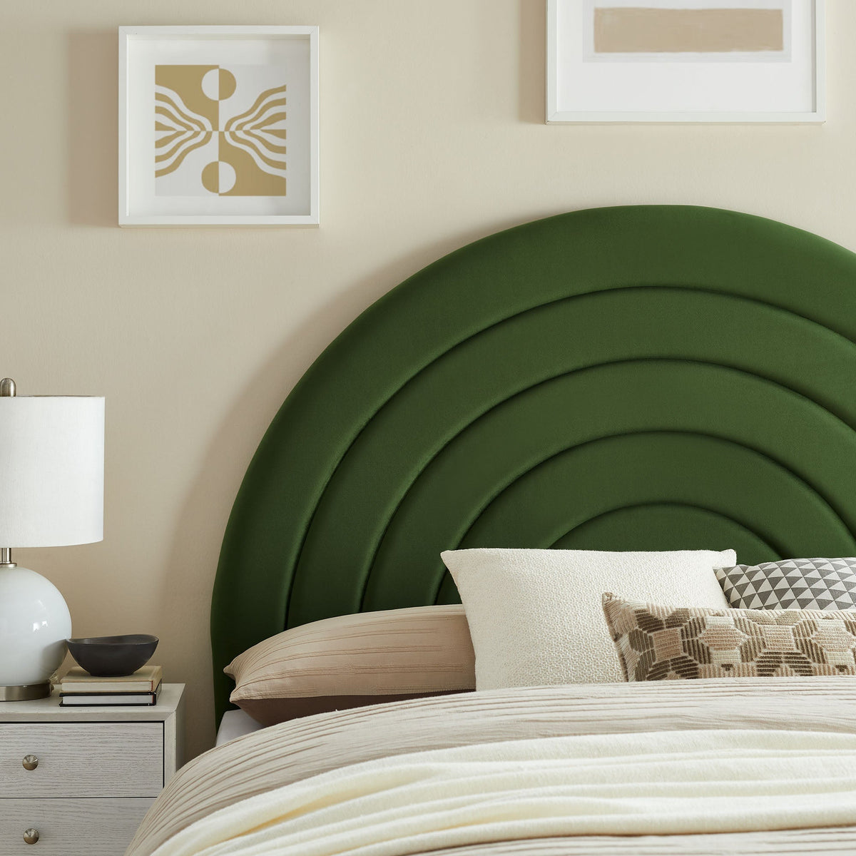 Solana arched performance velvet headboard in emerald green by Modway on Tampa Home & Garden Store