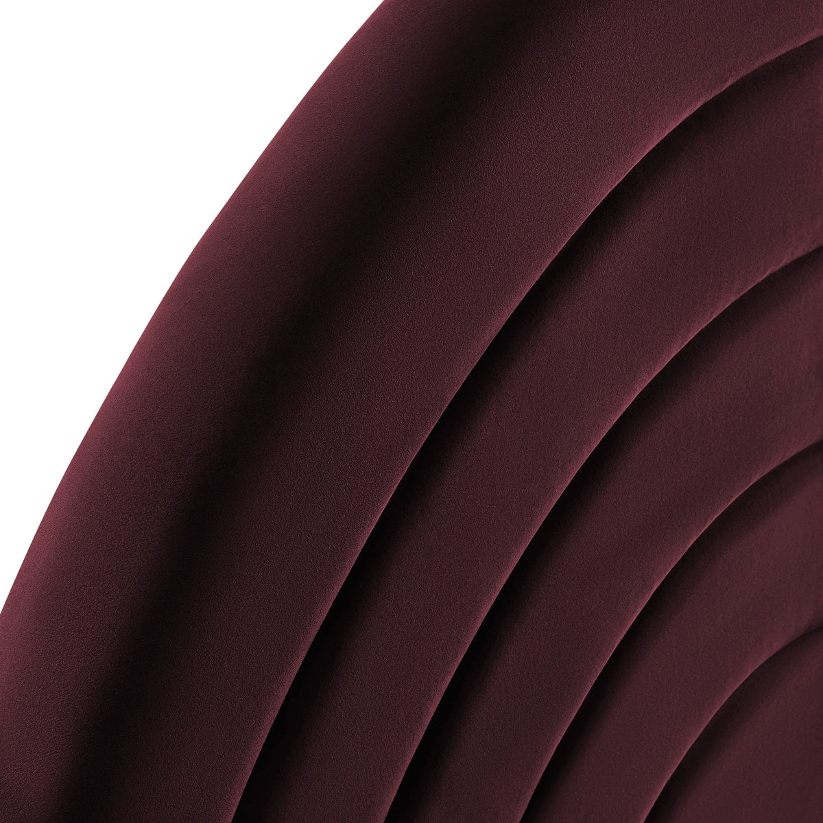 Solana arched performance velvet headboard burgundy fabric close-up on Tampa Home & Garden Store