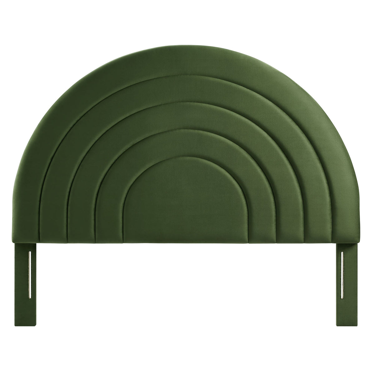 Solana Arched Performance Velvet King Headboard in emerald green velvet with curved panels on Tampa Home & Garden Store