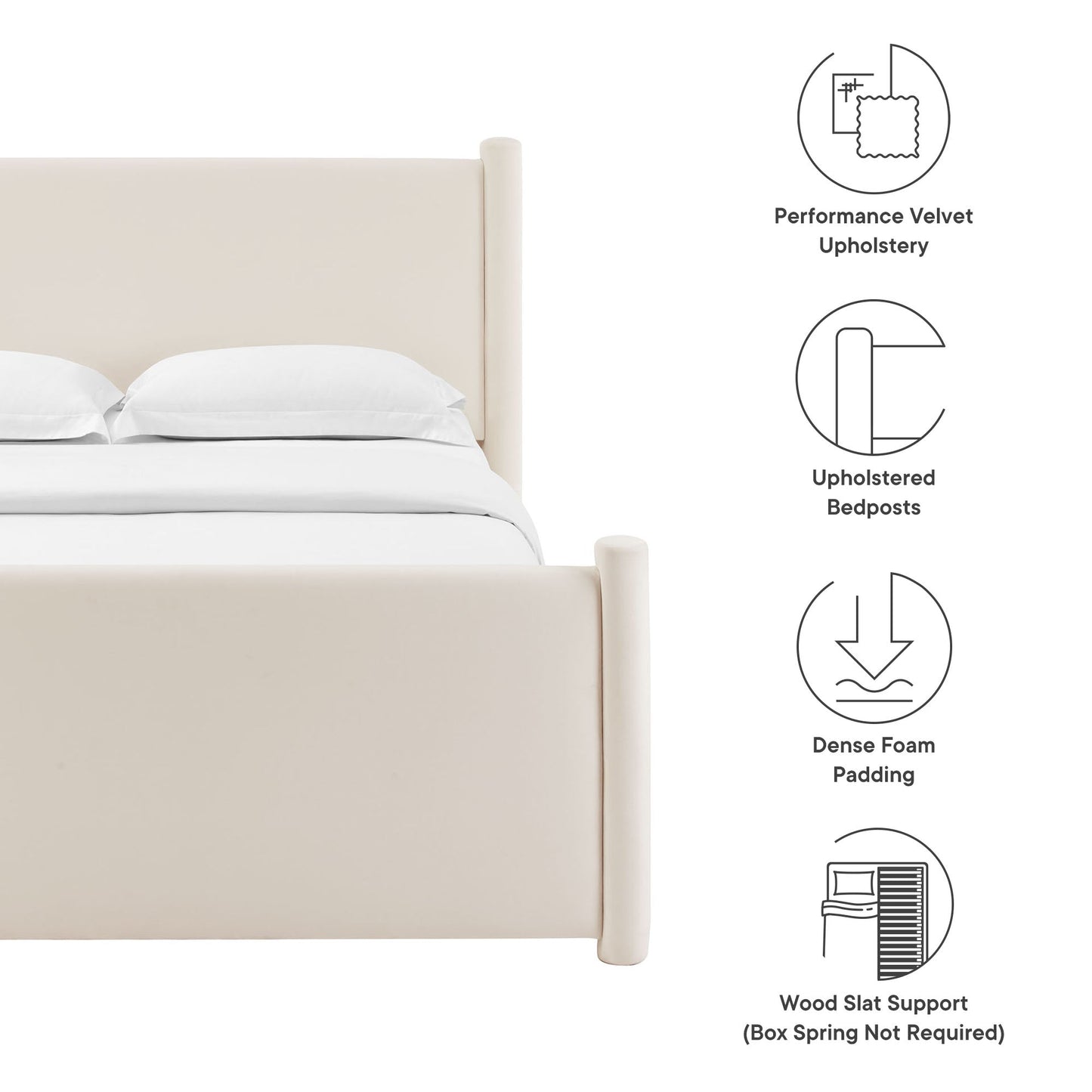 Modway Rael Full Velvet Upholstered Platform Bed