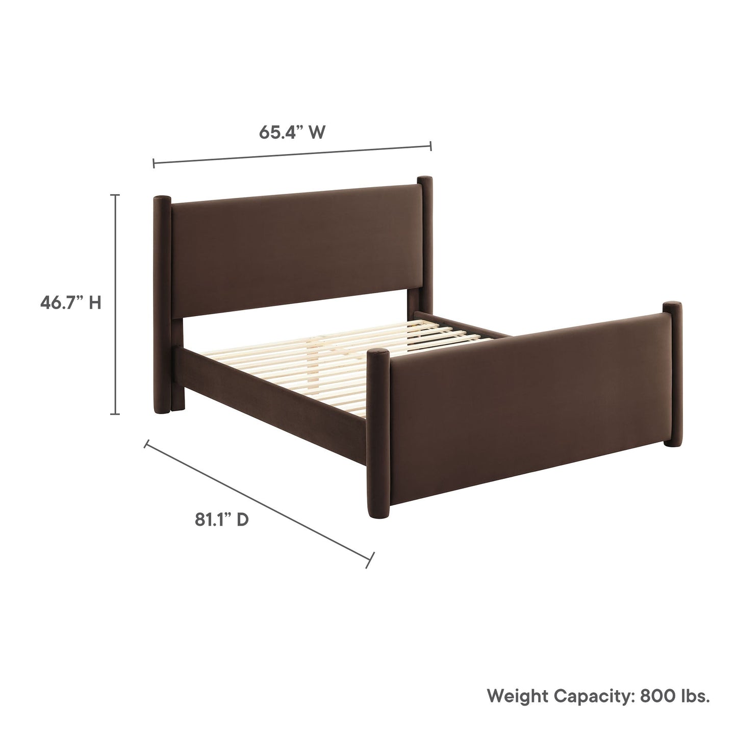 Modway Rael Full Velvet Upholstered Platform Bed