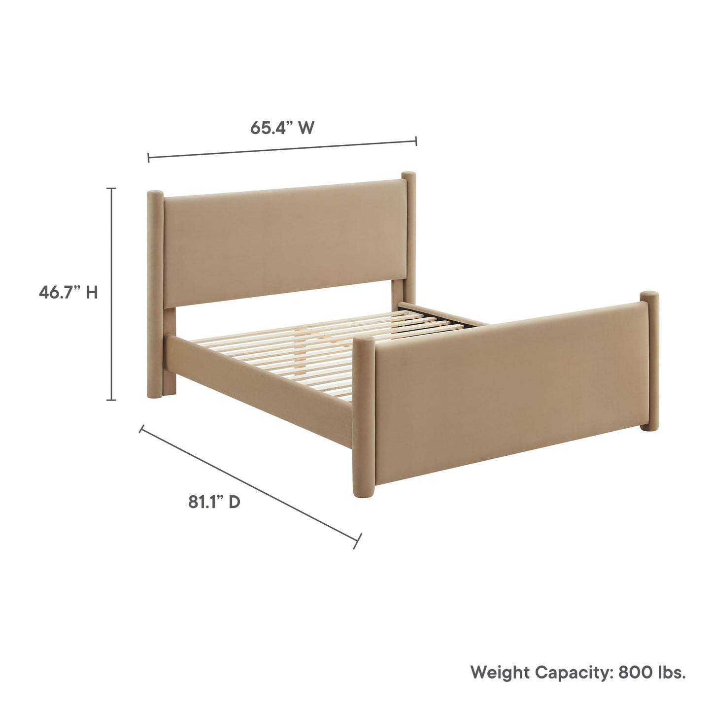 Modway Rael Full Velvet Upholstered Platform Bed