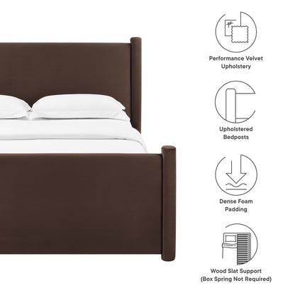 Rael Performance Velvet Queen Bed by Modway