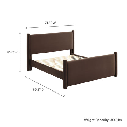 Rael Performance Velvet Queen Bed by Modway