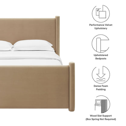 Rael Performance Velvet Queen Bed by Modway