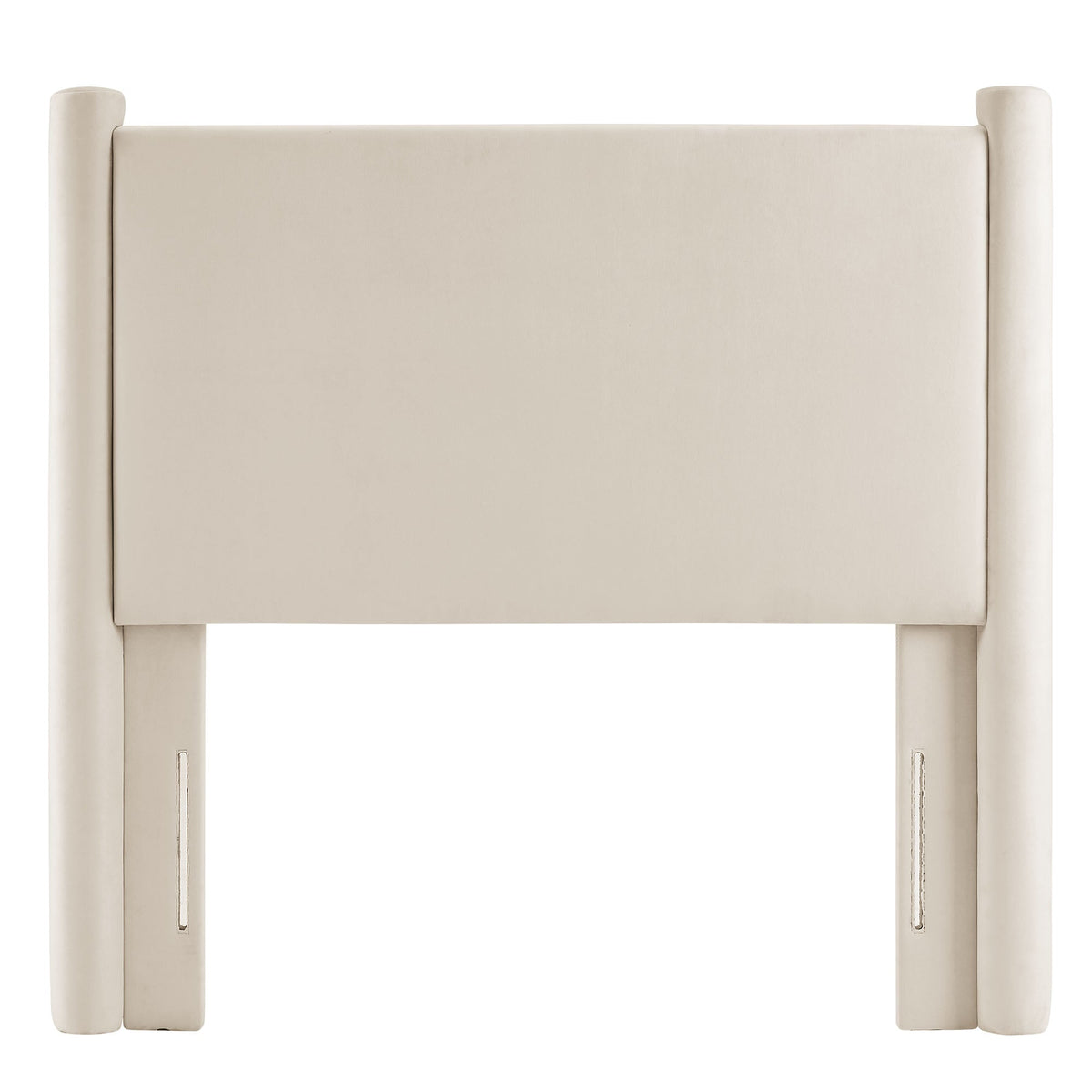 Rael Performance Velvet Twin Headboard beige upholstered headboard for bedroom with side posts on Tampa Home & Garden Store
