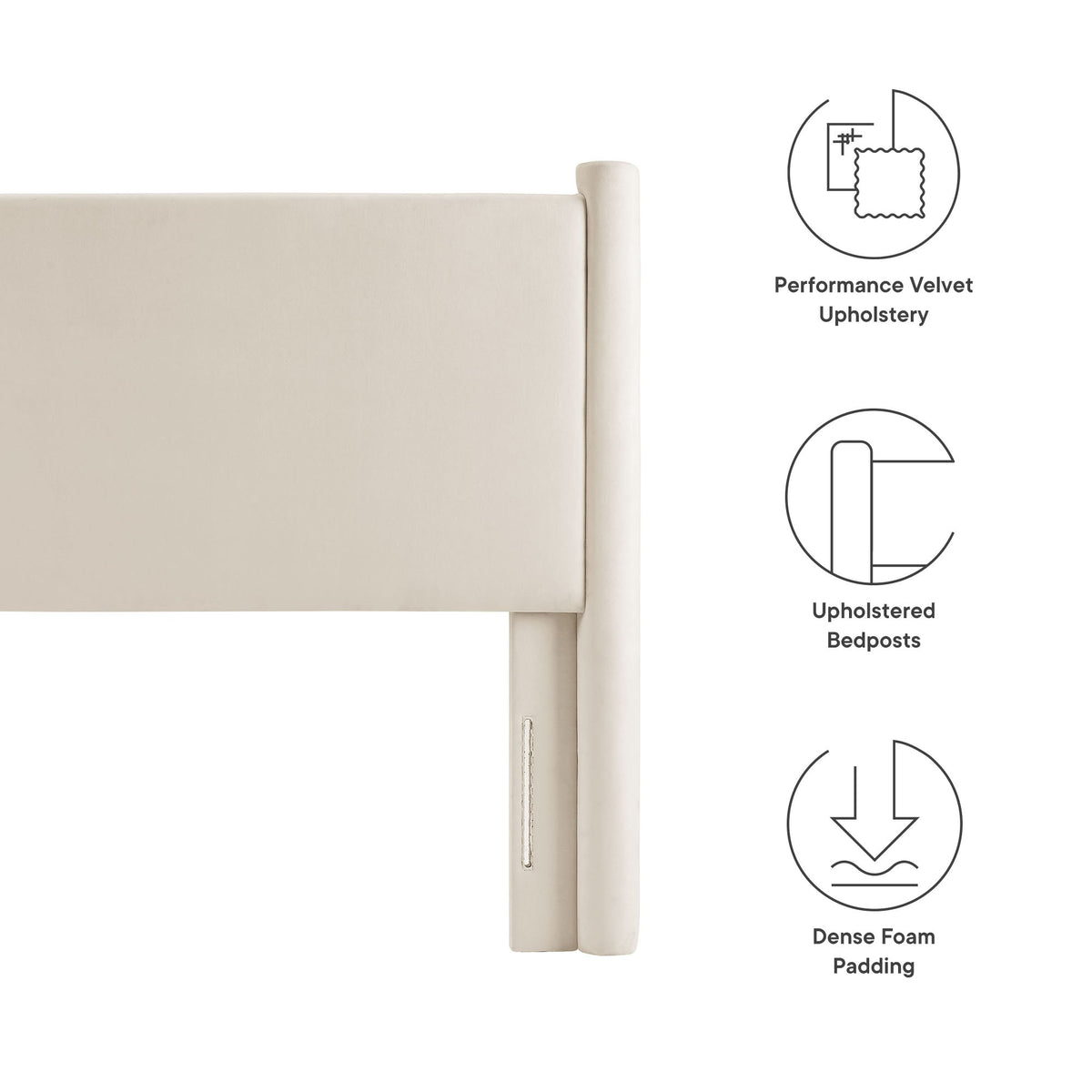 Rael Performance Velvet Twin Headboard in beige velvet by Modway on Tampa Home & Garden Store