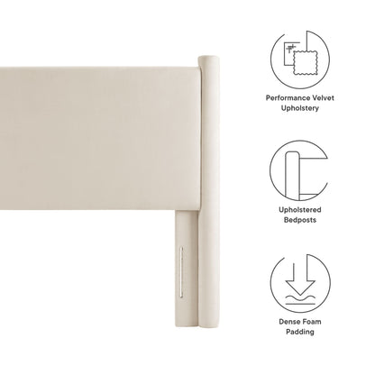 Rael Performance Velvet Twin Headboard in beige velvet by Modway on Tampa Home & Garden Store