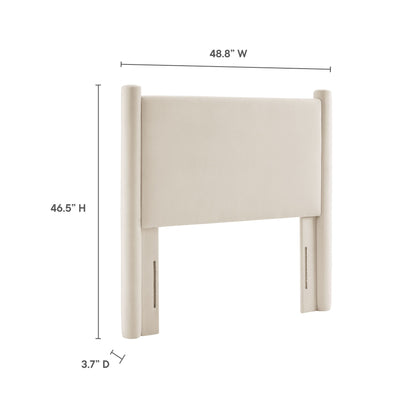 Modway Rael Twin Headboard in beige performance velvet with upholstered panel and posts on Tampa Home & Garden Store