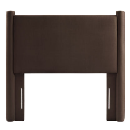 Rael Performance Velvet Twin Headboard in dark brown with side posts by Modway HouseOfZazla on Tampa Home & Garden Store