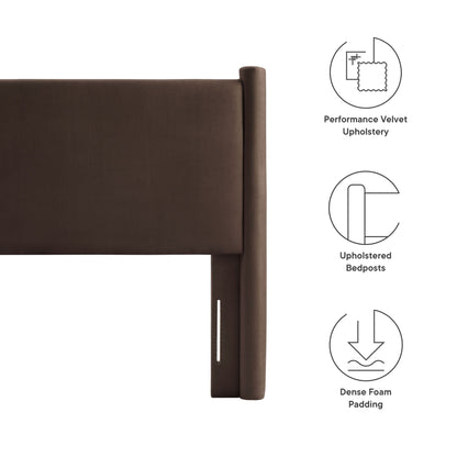 Rael Twin Headboard by Modway brown performance velvet upholstery dense foam padding on Tampa Home & Garden Store