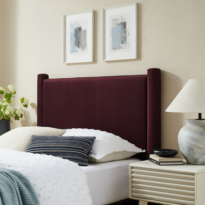 Rael Performance Velvet Twin Headboard by Modway in burgundy velvet for bedroom decor on Tampa Home & Garden Store