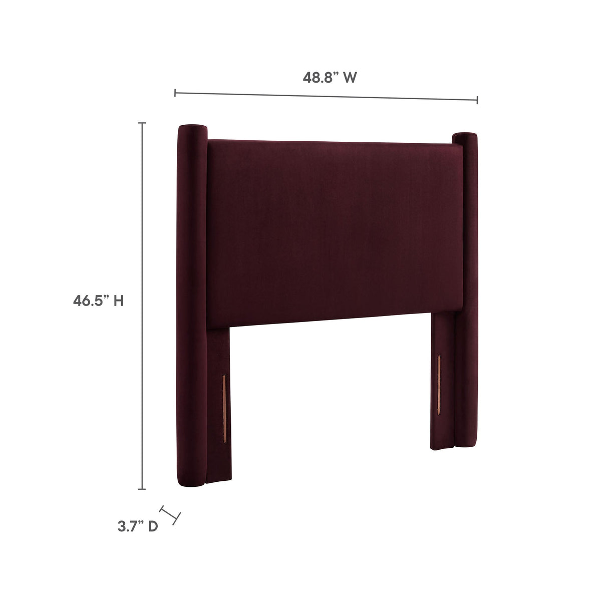 Rael Twin Headboard in burgundy Performance Velvet upholstered bedroom accent on Tampa Home & Garden Store