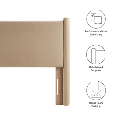 Rael Performance Velvet Twin Headboard beige velvet upholstery for bedroom by Modway on Tampa Home & Garden Store