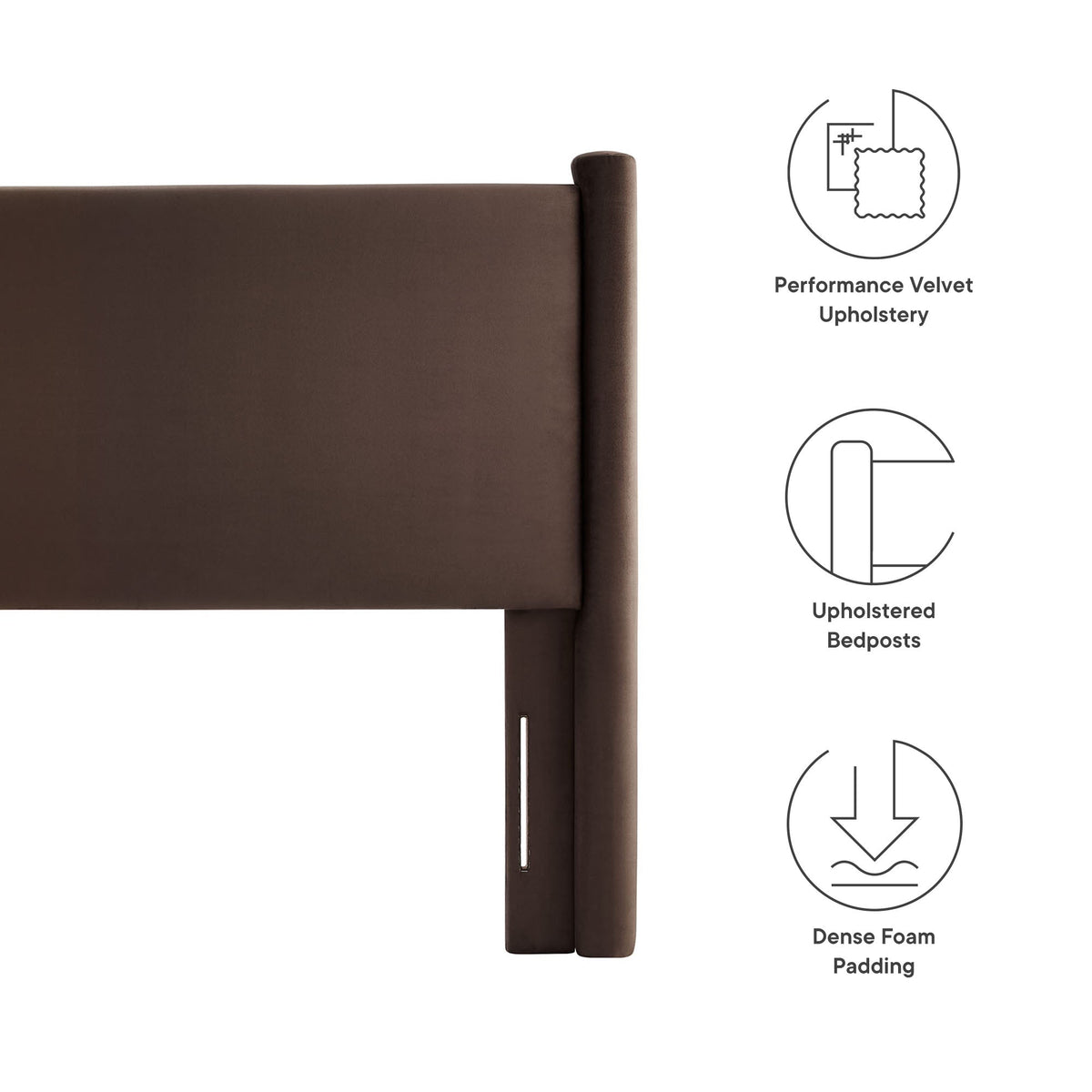 Rael Performance Velvet Headboard by Modway brown velvet upholstery on Tampa Home & Garden Store