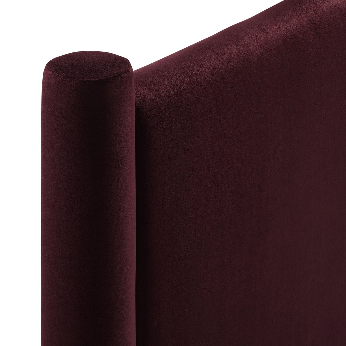 Rael Performance Velvet Headboard by Modway, burgundy plush velvet upholstery with rounded post on Tampa Home & Garden Store