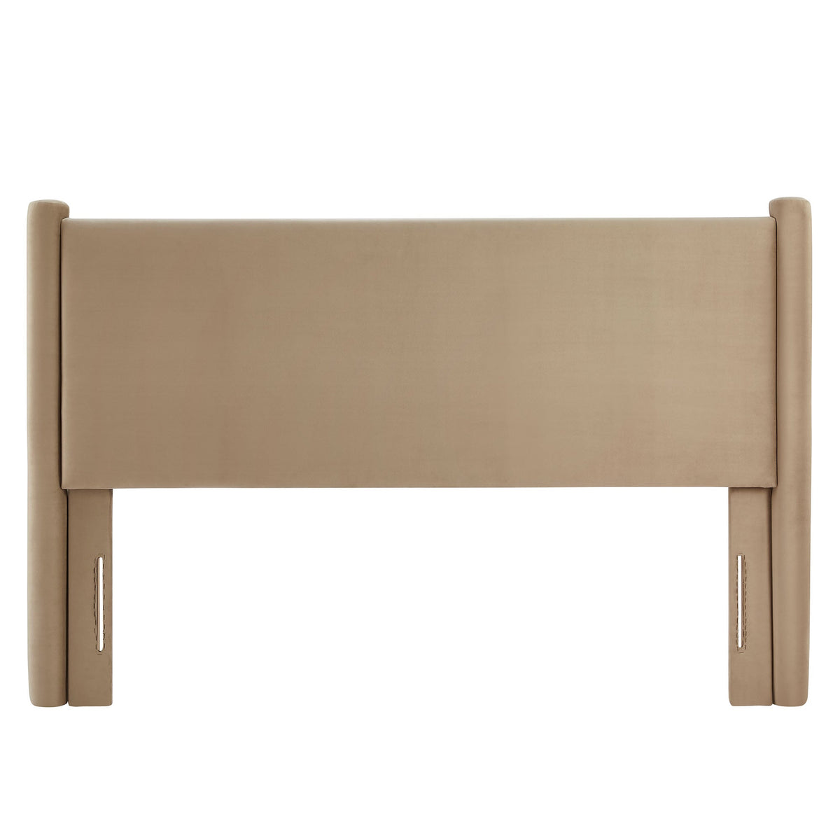 Rael Performance Velvet Headboard by Modway, beige velvet upholstery with tall side posts on Tampa Home & Garden Store