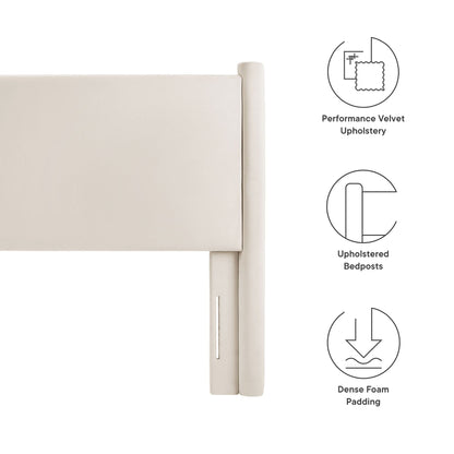 Headboard Rael Performance Velvet by Modway in cream velvet upholstery on Tampa Home & Garden Store