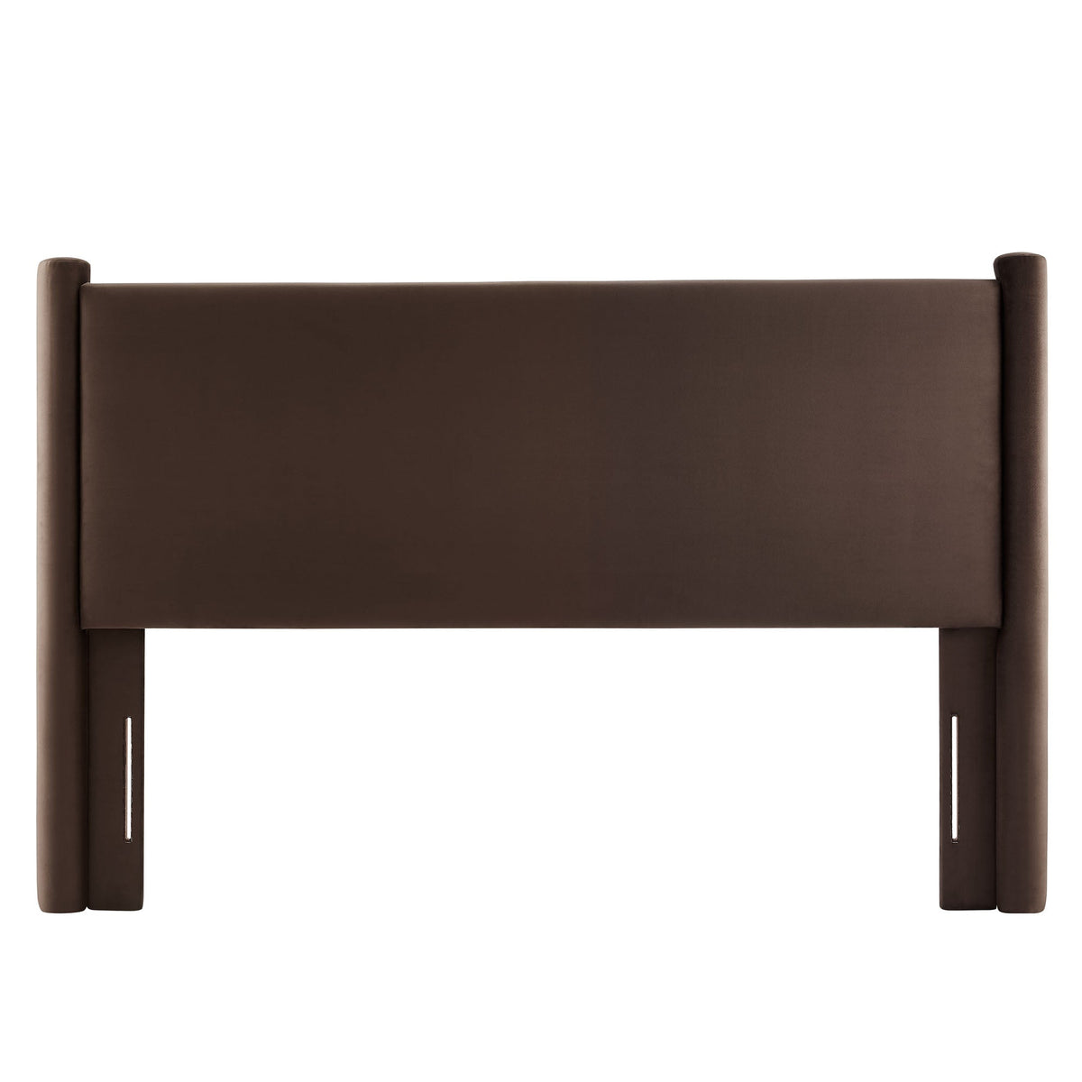 Rael Performance Velvet Headboard brown velvet upholstery with posts by HouseOfZazla on Tampa Home & Garden Store