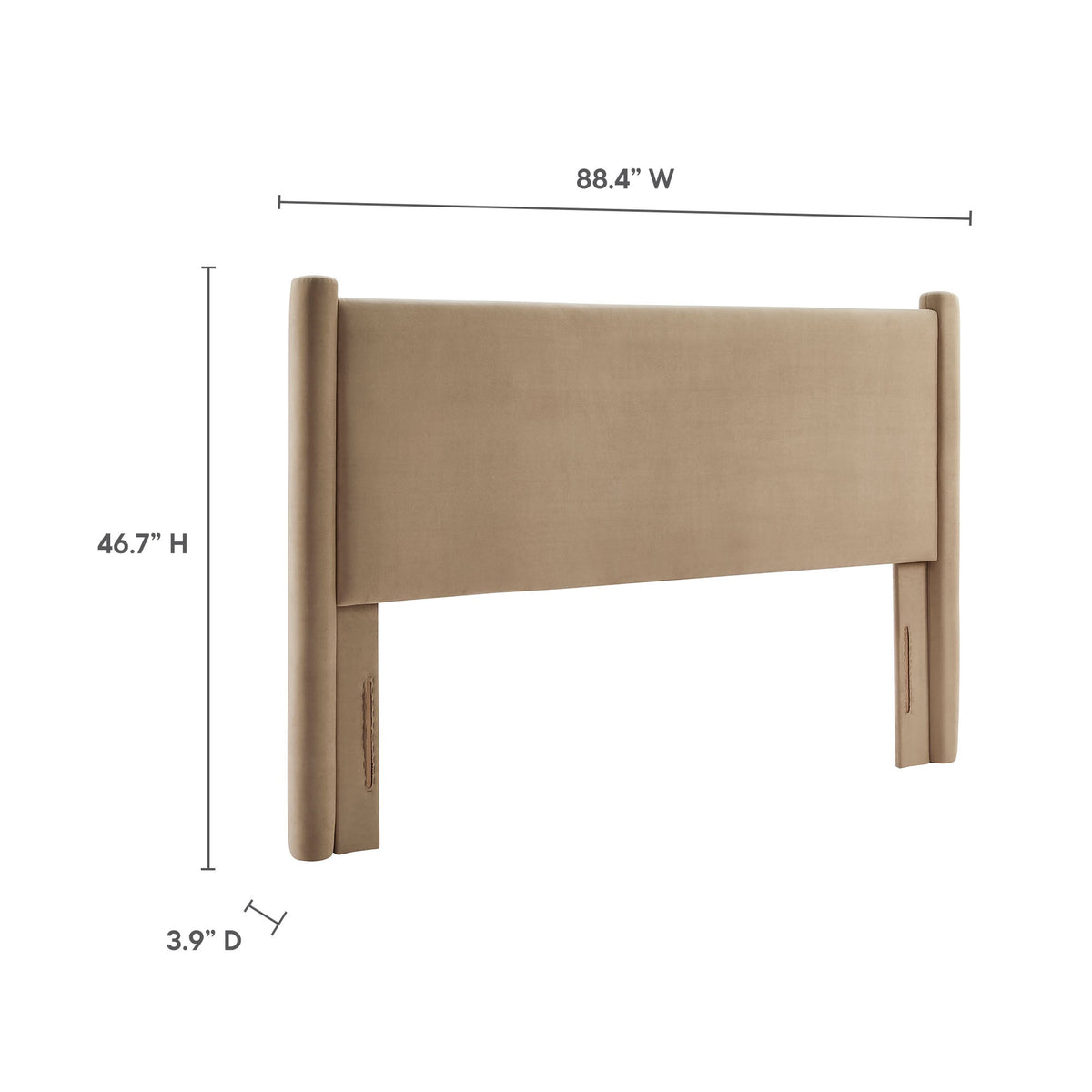 Rael Performance Velvet Headboard by Modway in beige velvet with tall posts on Tampa Home & Garden Store