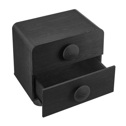 Sonnet 2-Drawer Nightstand by Modway in dark espresso wood grain with round knobs on Tampa Home & Garden Store