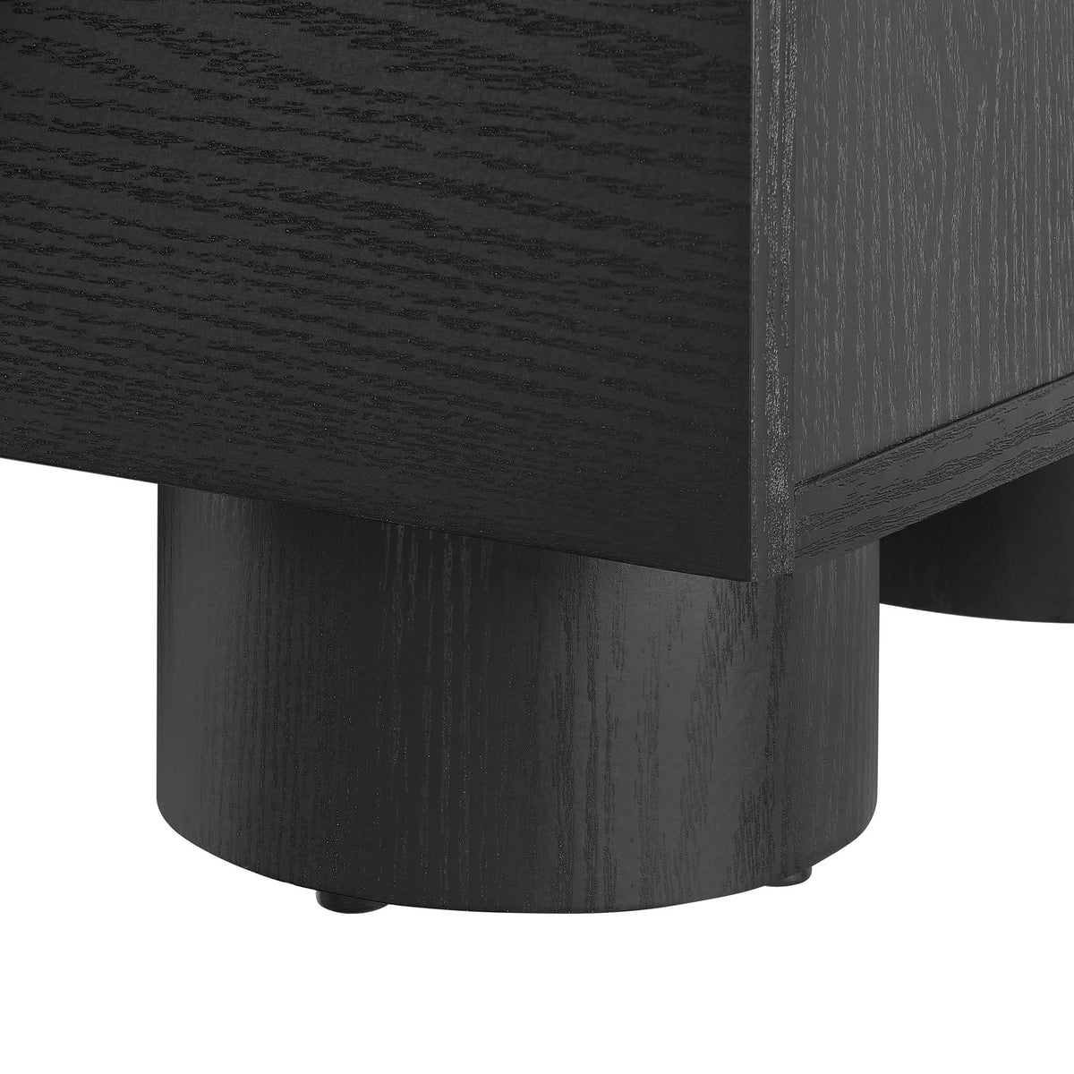 Sonnet 2-Drawer Nightstand by Modway in black wood-grain finish with rounded bottom edge on Tampa Home & Garden Store