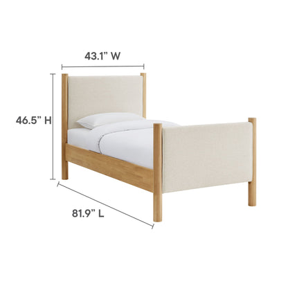 Maven Twin Fabric and Upholstered Platform Bed