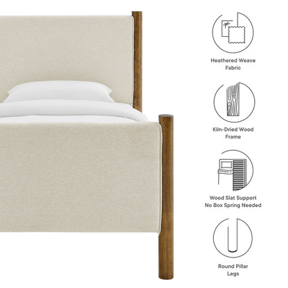 Maven Twin Fabric and Upholstered Platform Bed