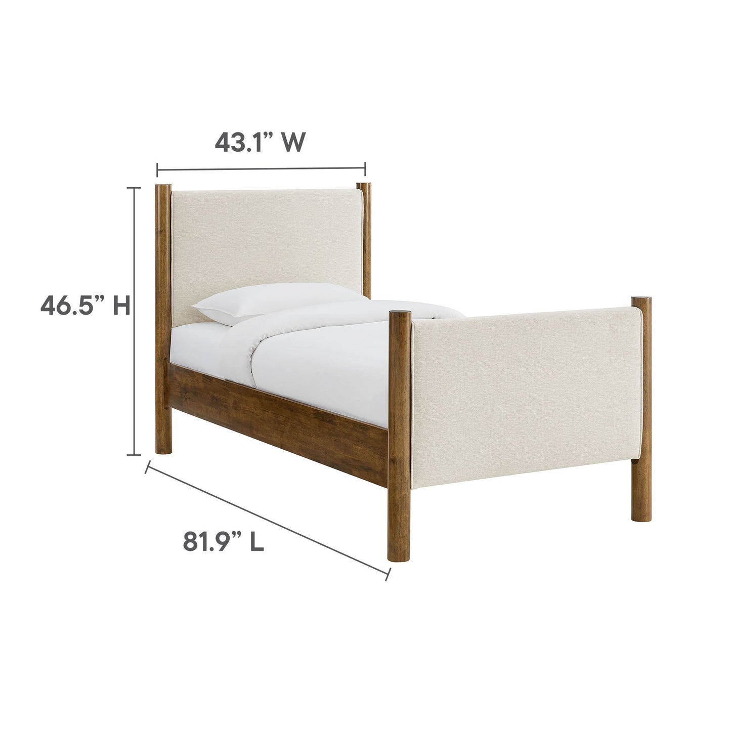 Maven Twin Fabric and Upholstered Platform Bed