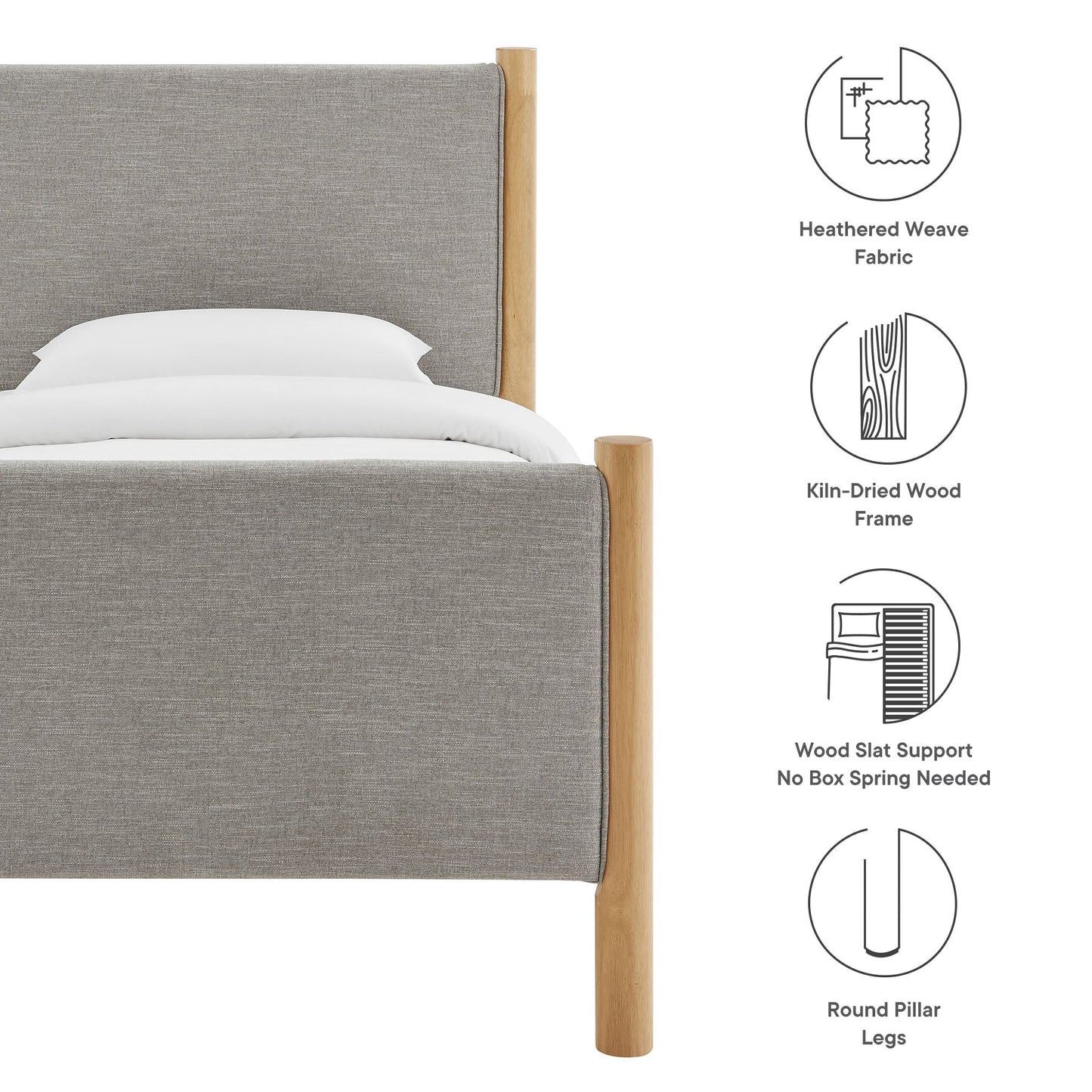 Maven Twin Fabric and Upholstered Platform Bed