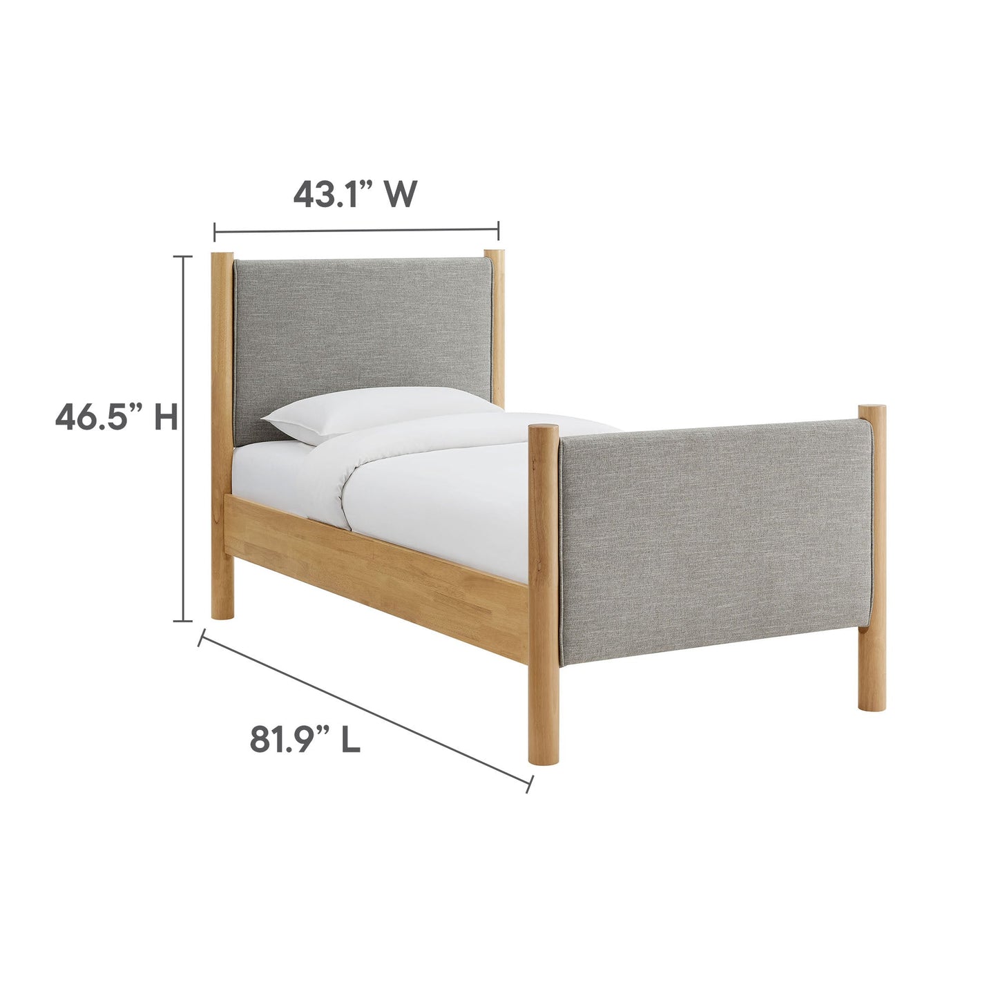 Maven Twin Fabric and Upholstered Platform Bed