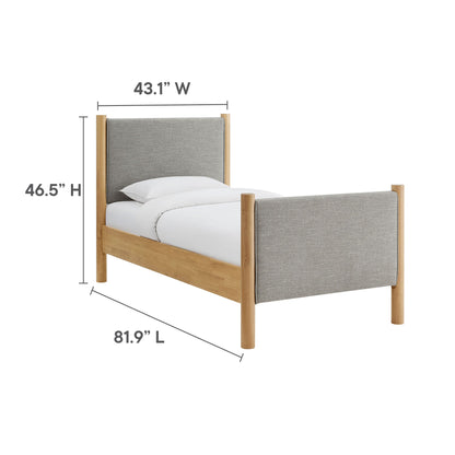 Maven Twin Fabric and Upholstered Platform Bed
