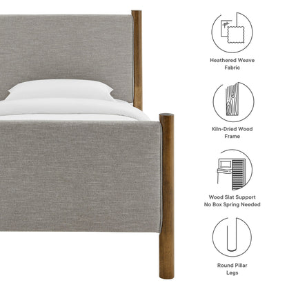 Maven Twin Fabric and Upholstered Platform Bed