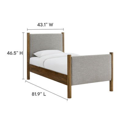 Maven Twin Fabric and Upholstered Platform Bed