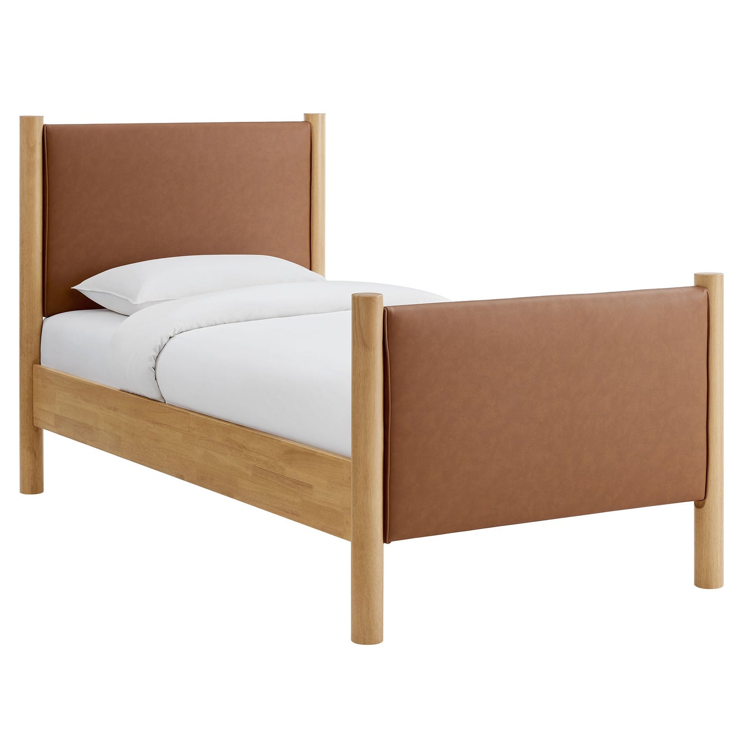 Twin Bed and the Vegan Leather Platform Frame