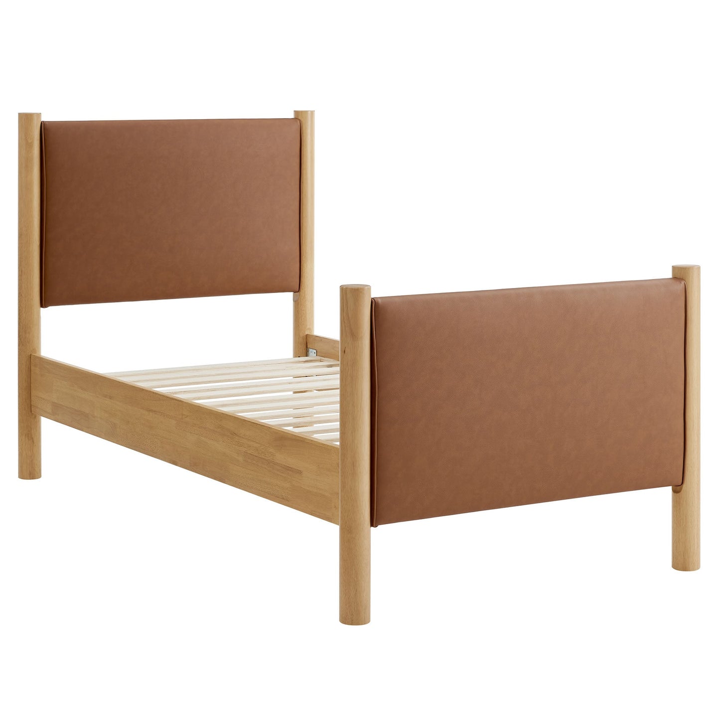 Twin Bed and the Vegan Leather Platform Frame