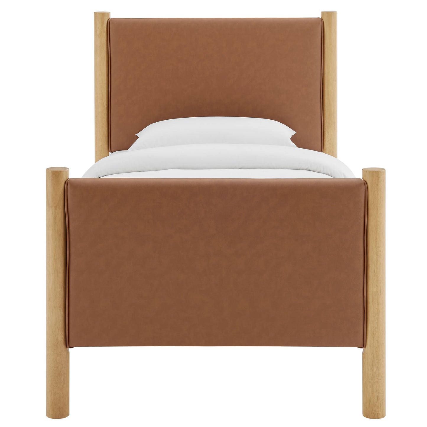 Twin Bed and the Vegan Leather Platform Frame