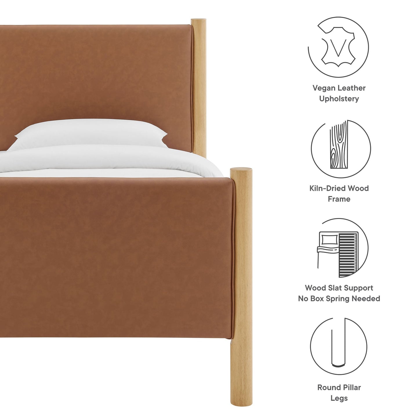 Twin Bed and the Vegan Leather Platform Frame