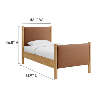Twin Bed and the Vegan Leather Platform Frame