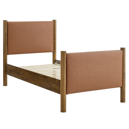 Twin Bed and the Vegan Leather Platform Frame